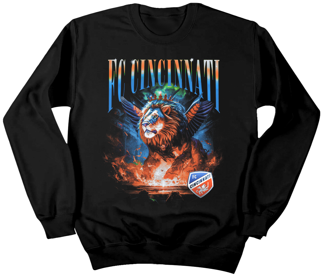 FC Cincinnati Winged Retro Lion Crewneck Sweatshirt Cincy Shirts