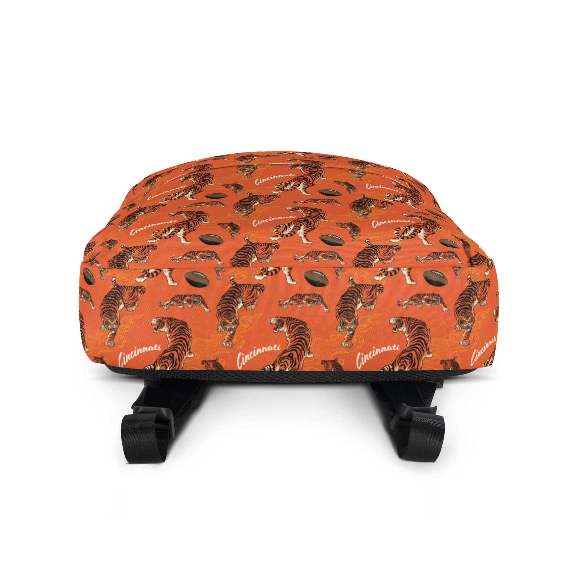 Orange Tiger Patterned Backpack