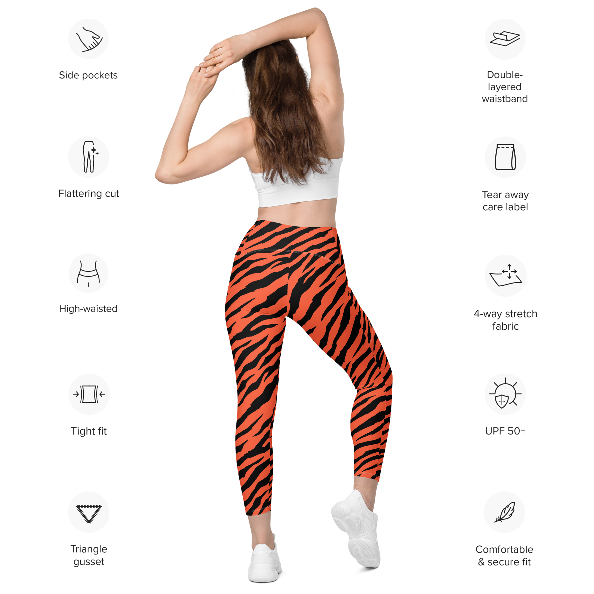 Orange Tiger Stripe Leggings