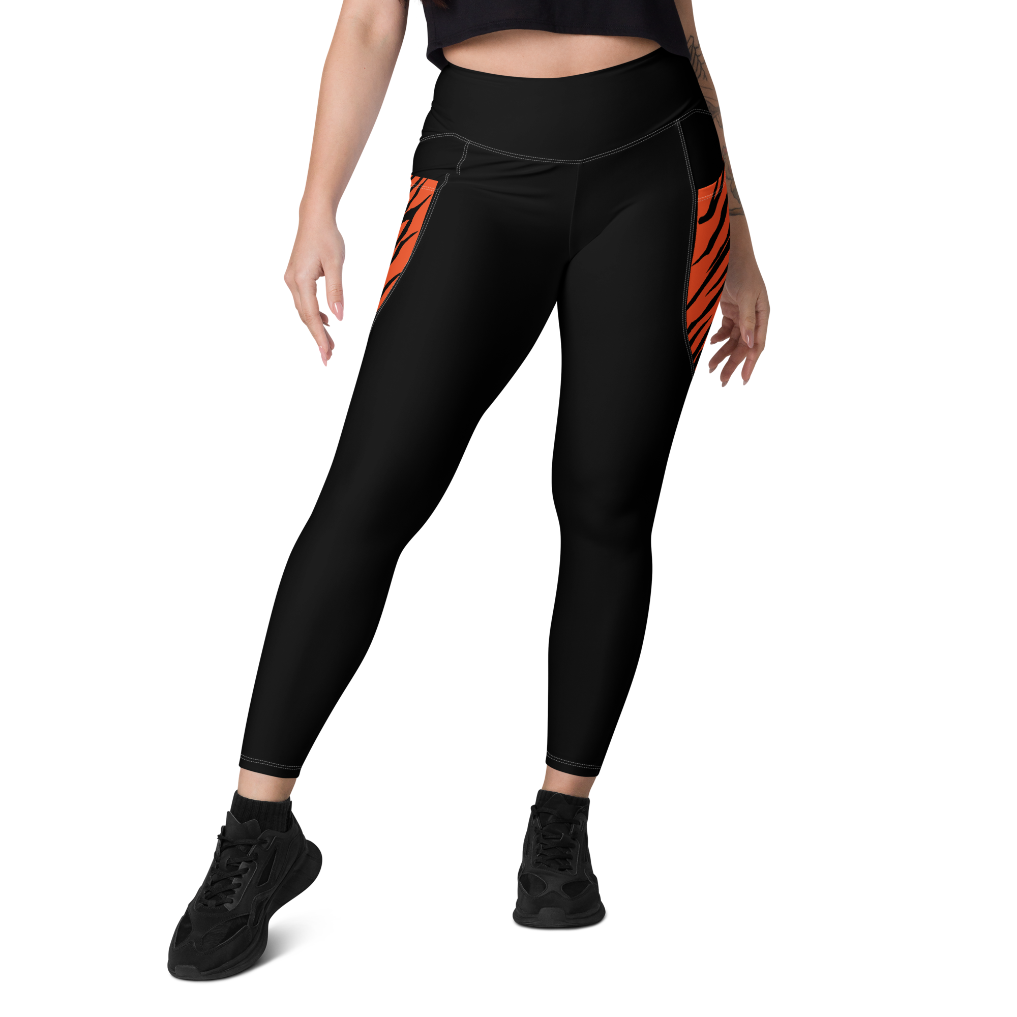 Black Tiger High Stripe Leggings