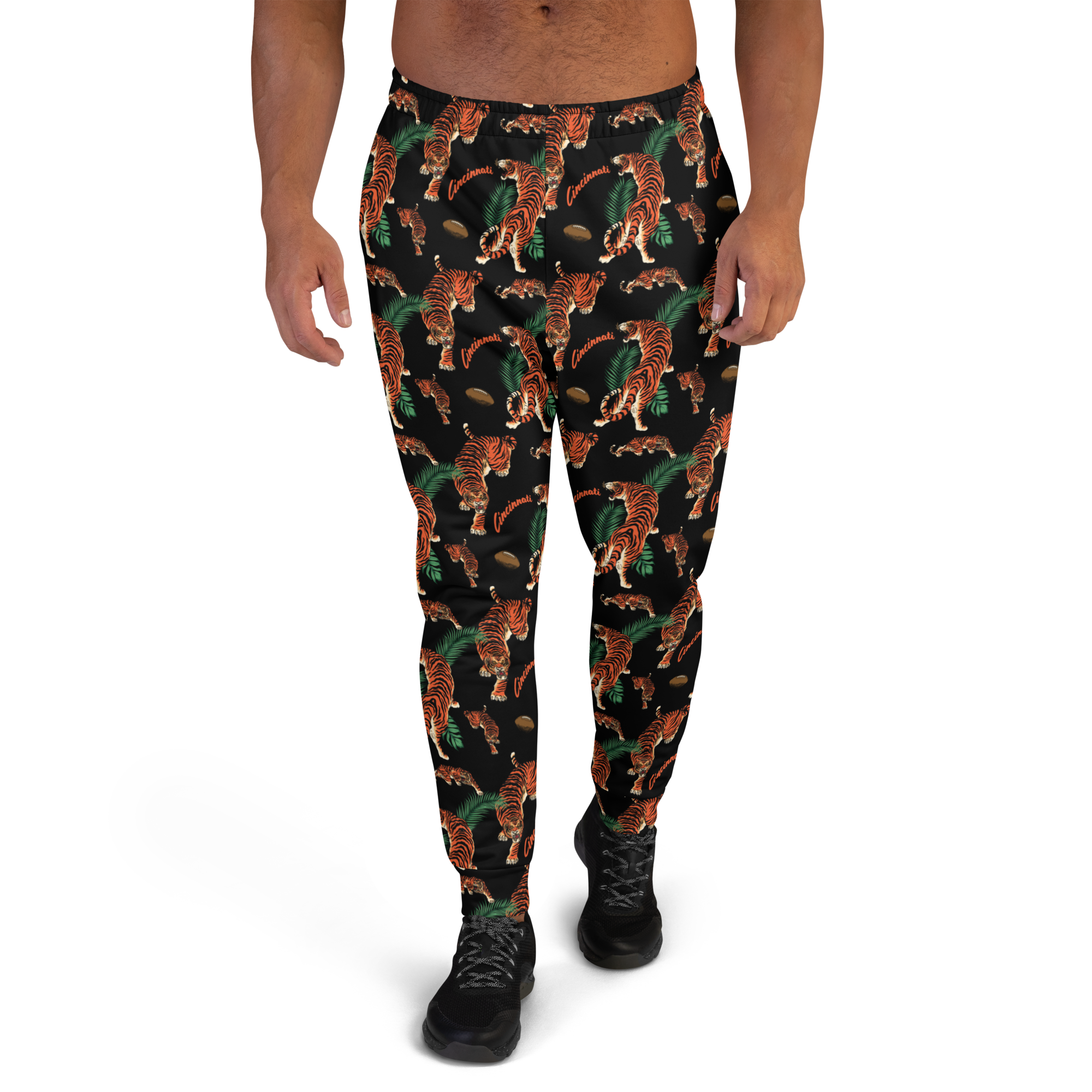 Black Tiger Pattern Joggers