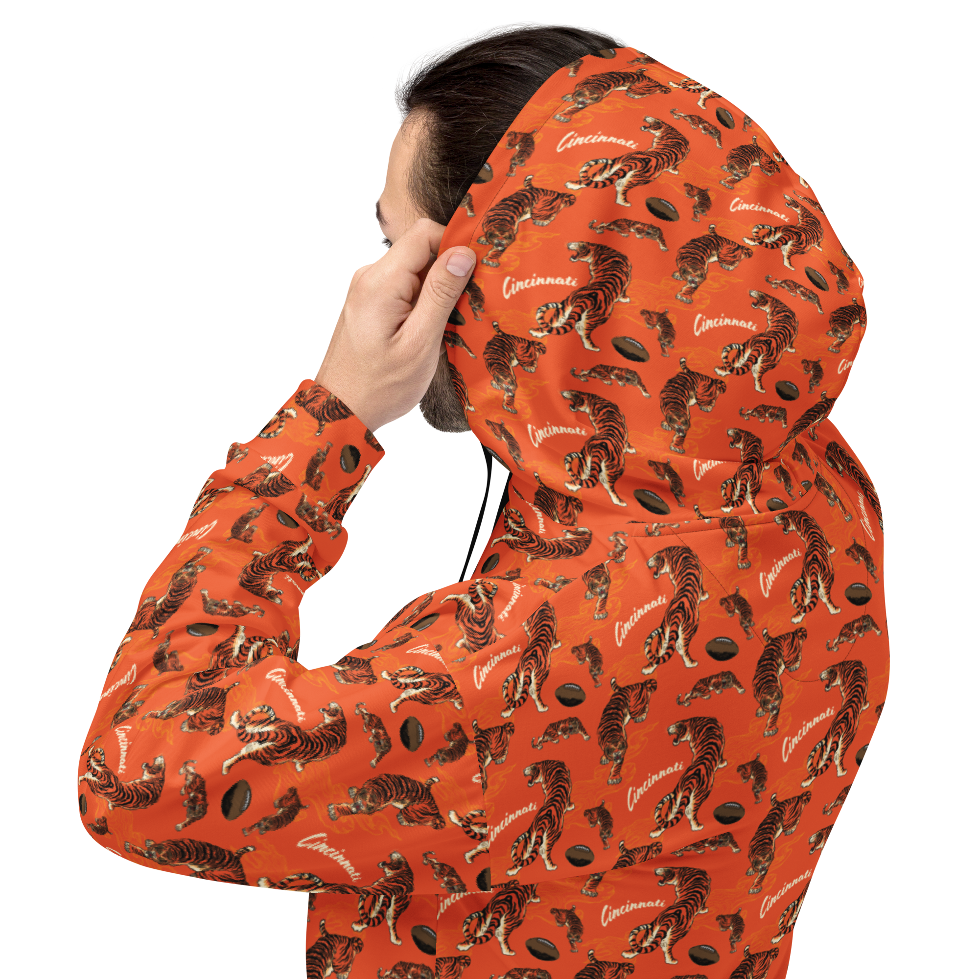 Cincinnati Football Orange Patterned Unisex Hoodie