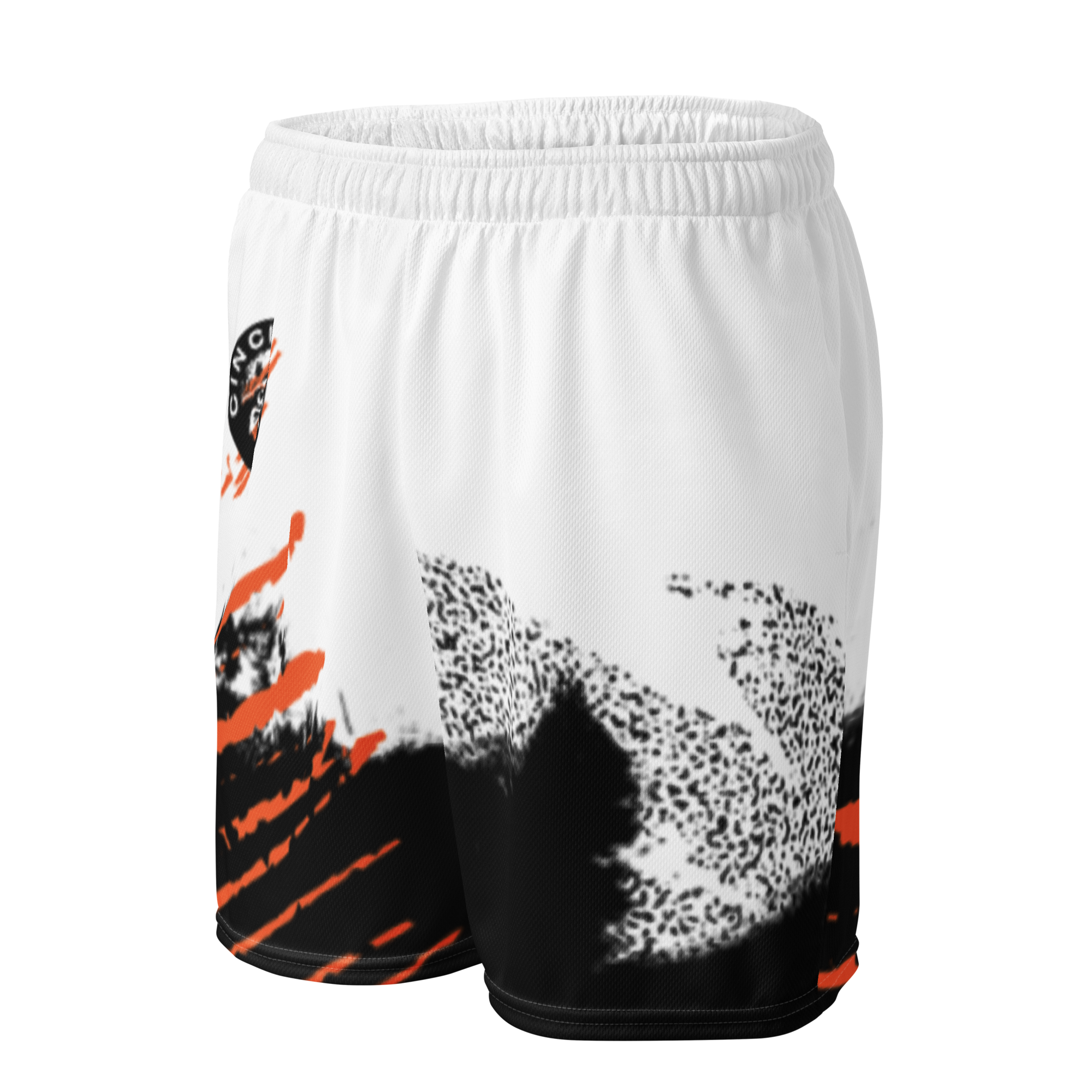 Cincinnati Football White Retro Grunge Unisex mesh shorts