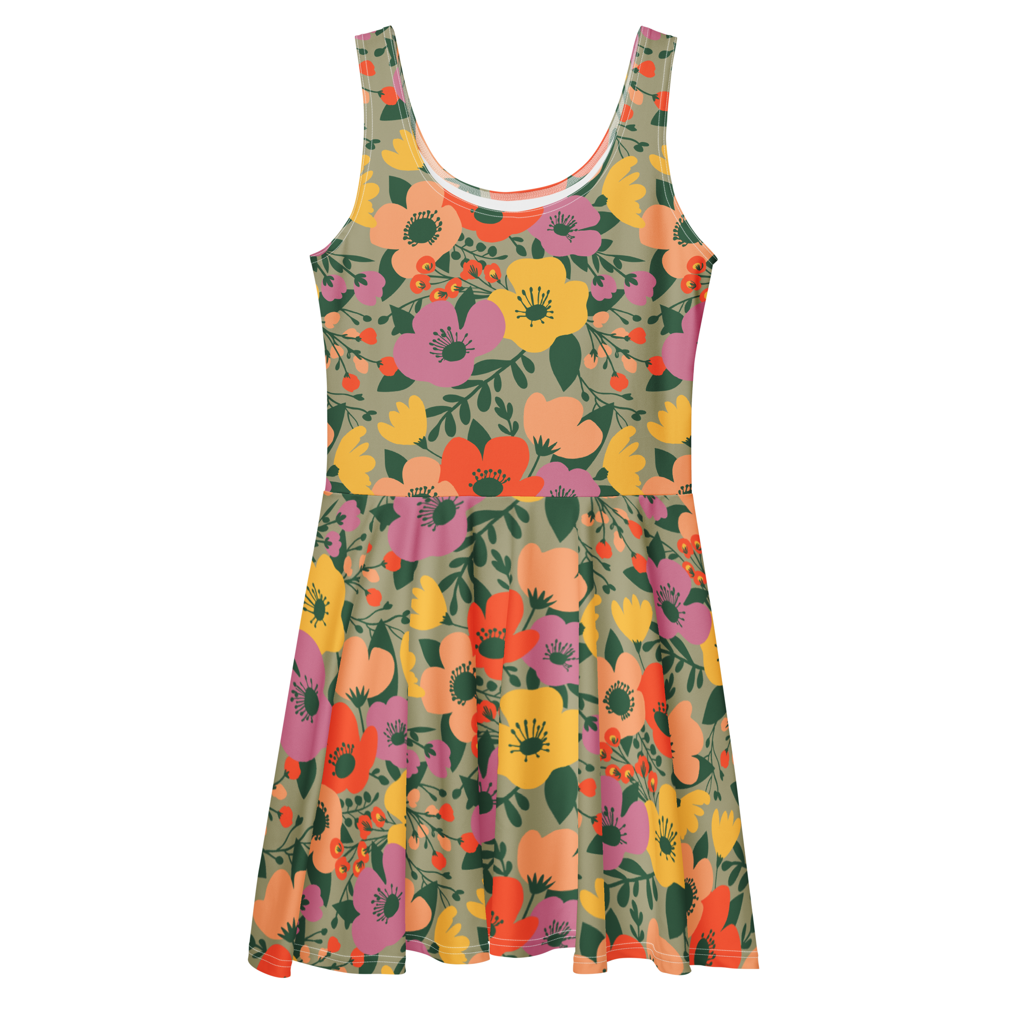 Floral Skater Dress L