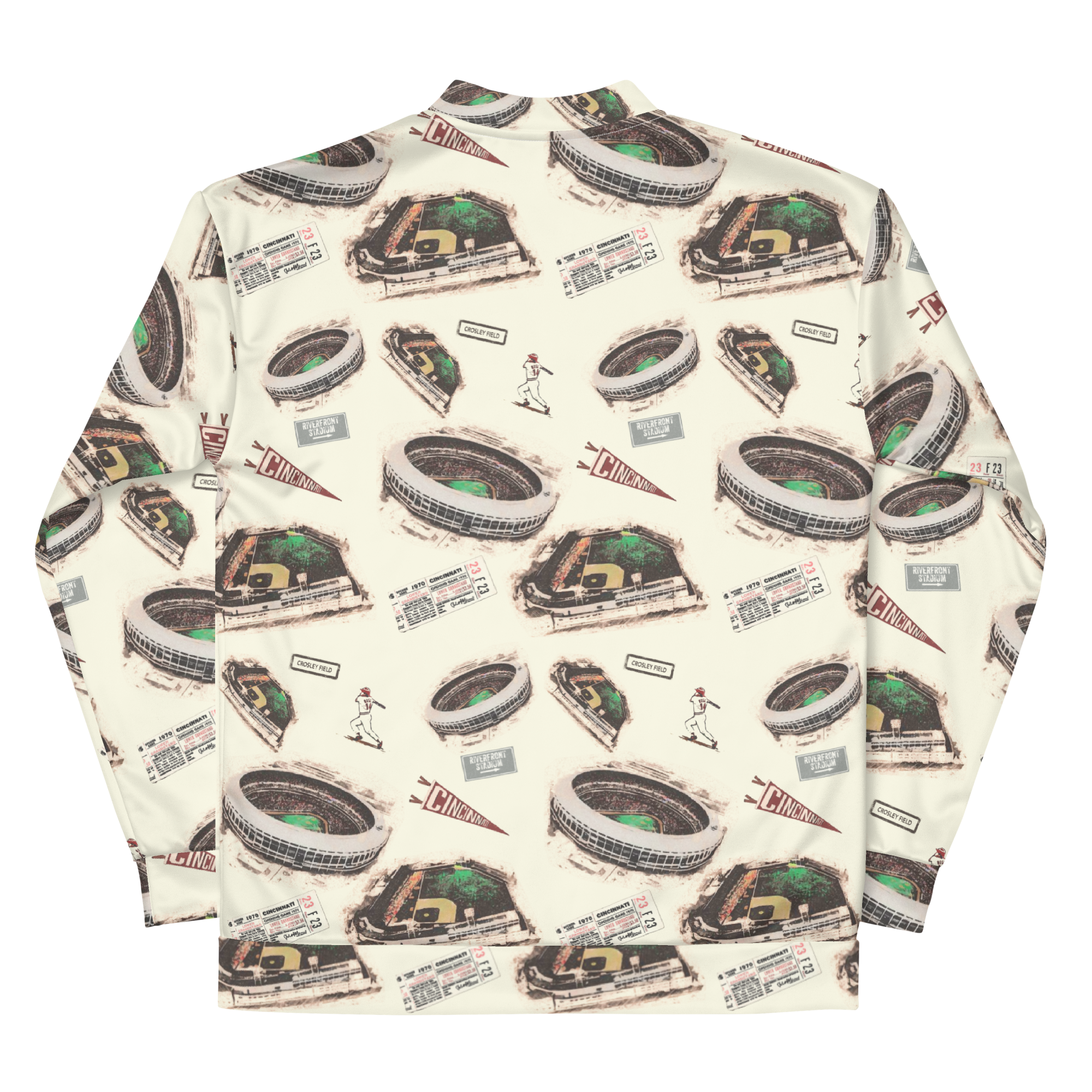 Cincinnati Baseball Stadiums of the Past Unisex Bomber Jacket