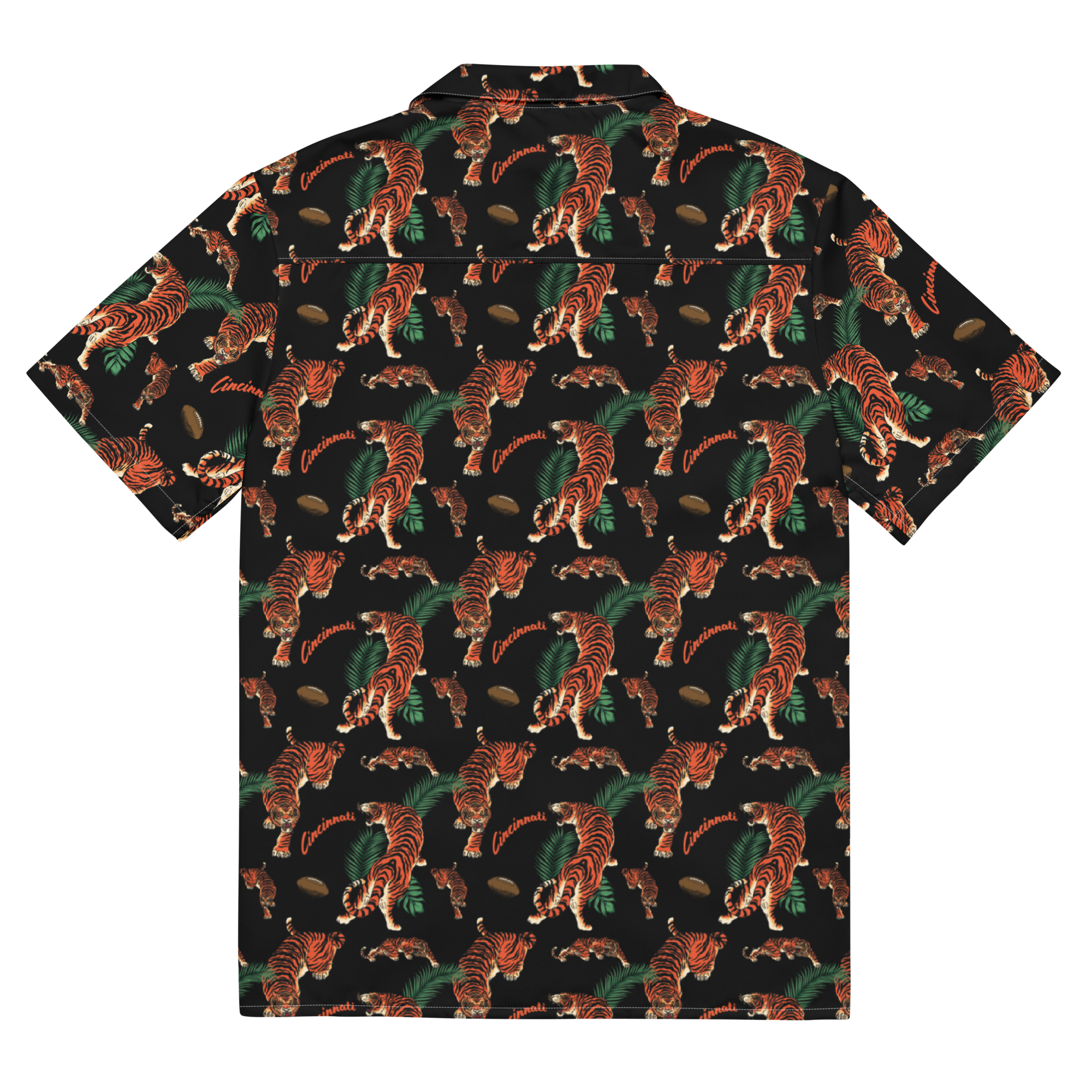 Black Tiger Pattern Button Down Shirt