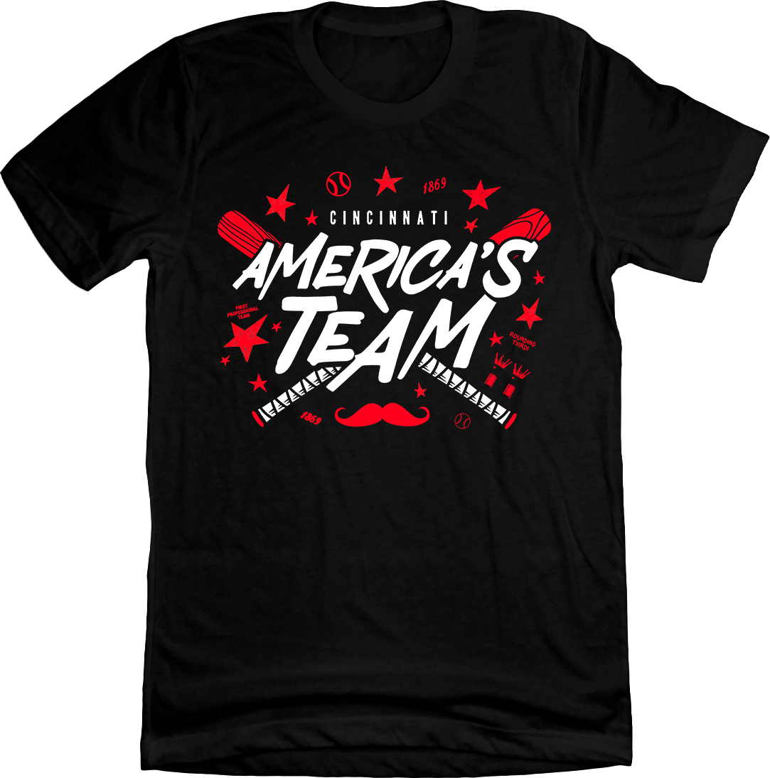 Cincinnati: America's Team Black T-shirt Cincy Shirts