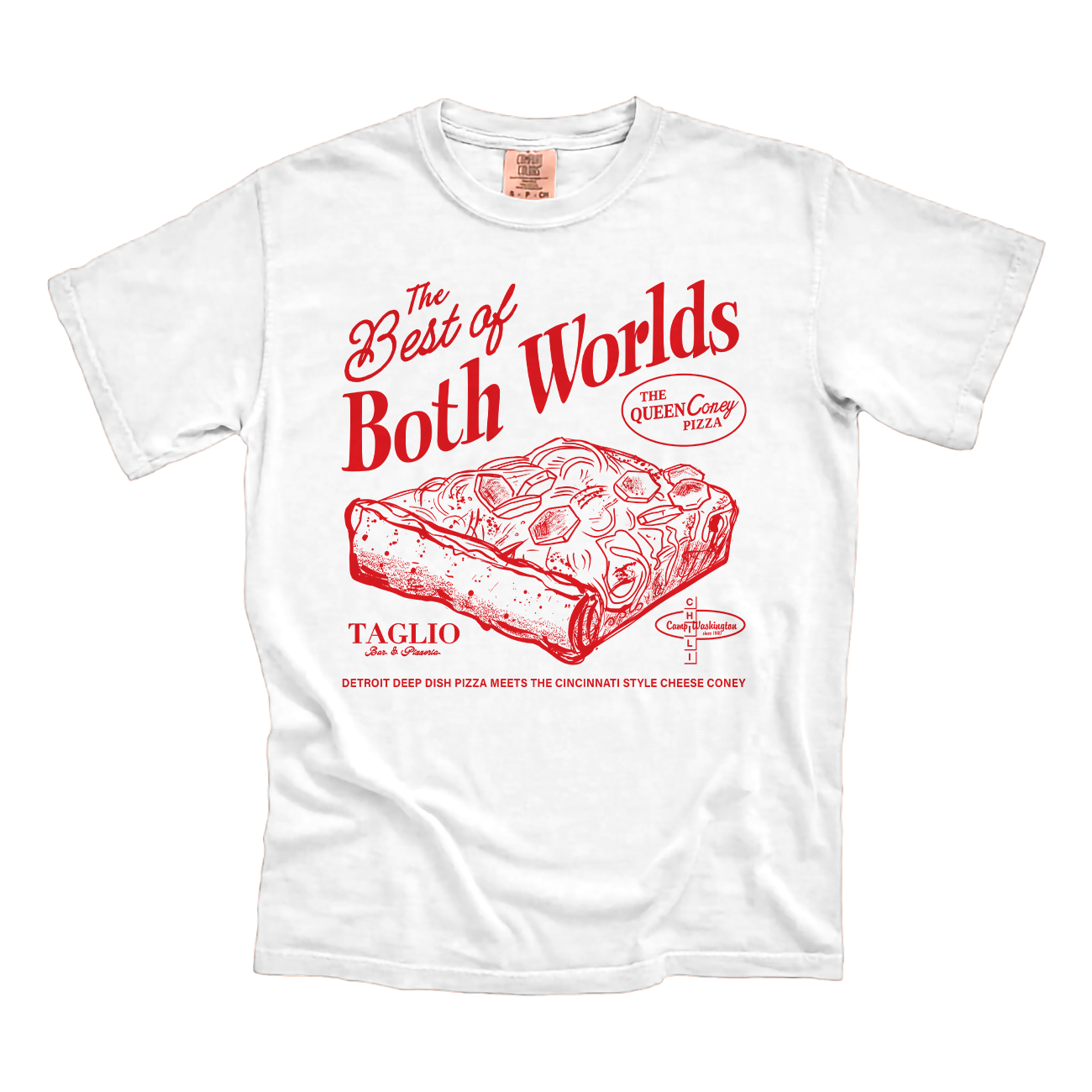 The Best of Both Worlds Taglio Camp Washington Queen Coney Pizza