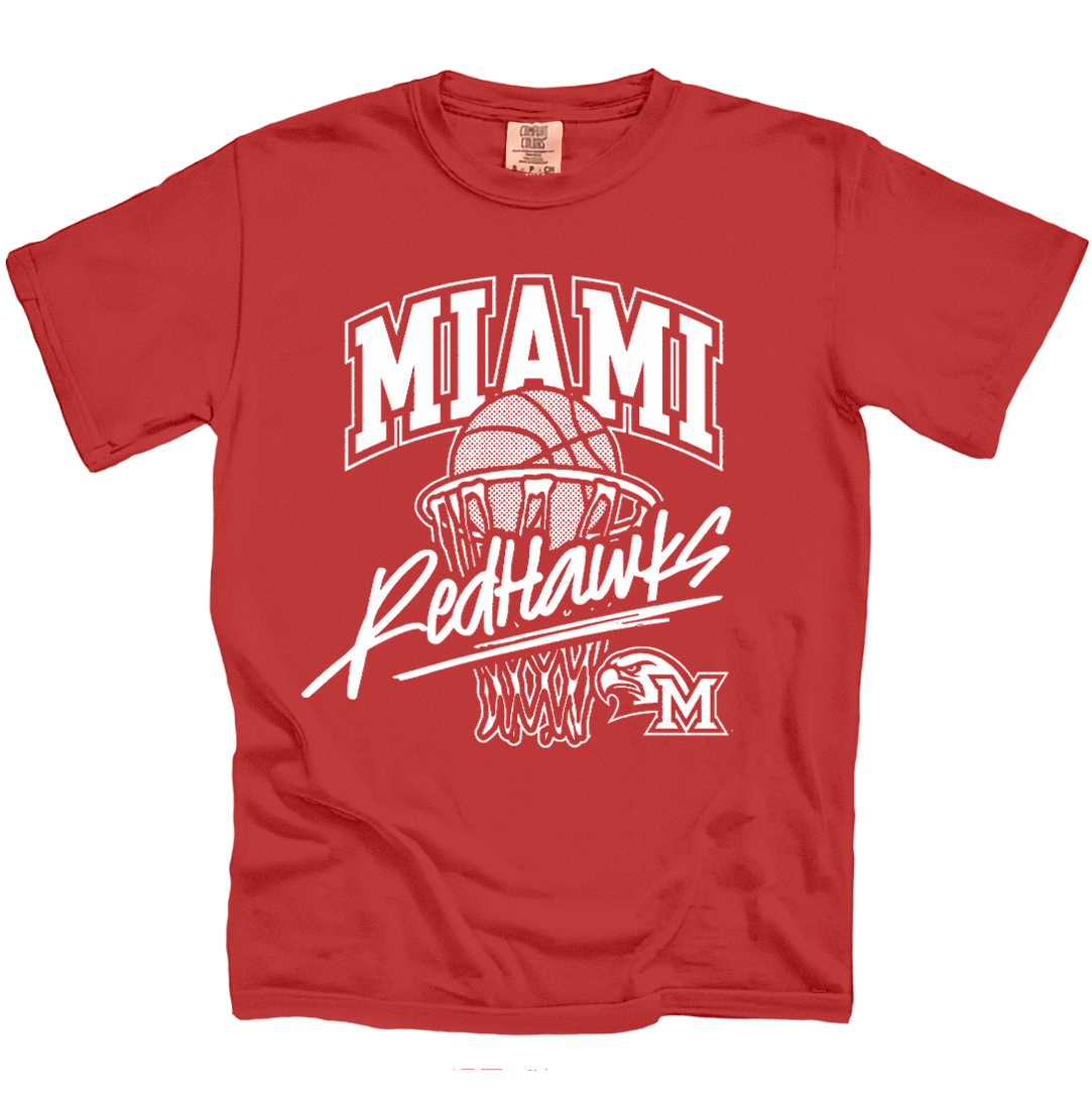 Retro Miami Redhawks Basketball Design
