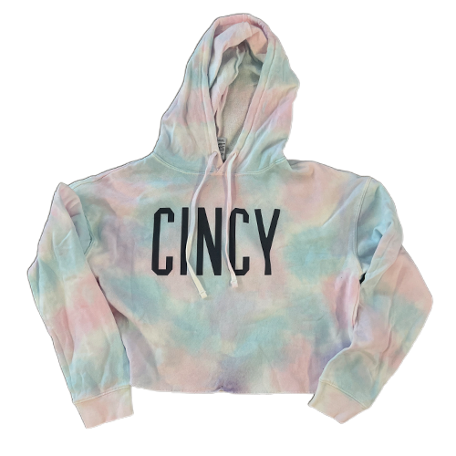 Cincy Block TIe Dye Cropped Hoody