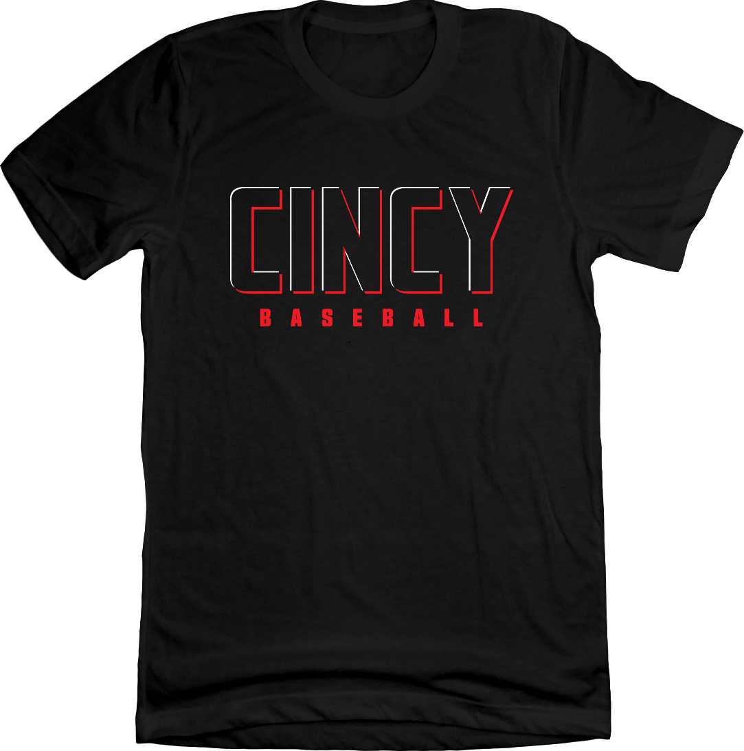 Cincy Baseball Cincy Uni-Tees black T-shirt Cincy Shirts
