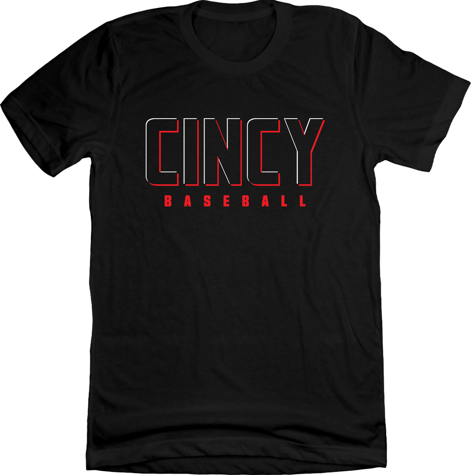 Cincy Baseball Cincy Uni-Tees black T-shirt Cincy Shirts
