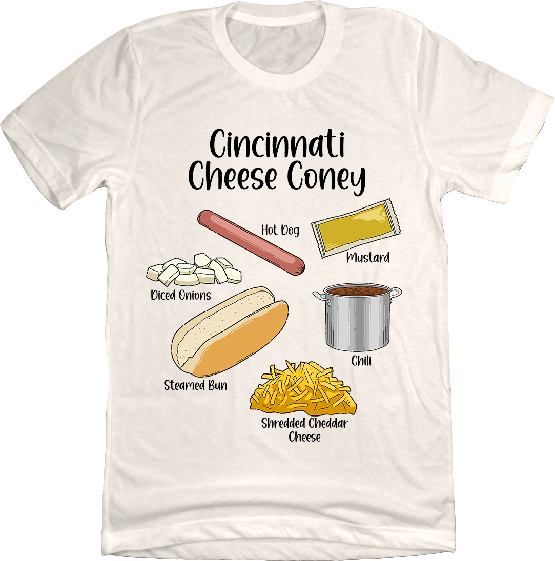 Cincinnati Cheese Coney Icons Natural White Cincy Shirts