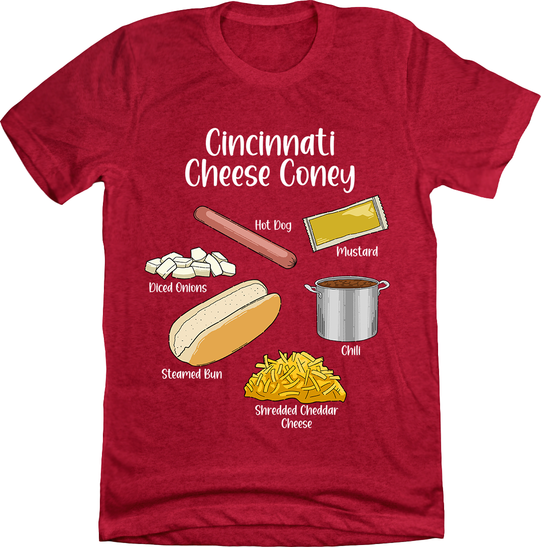 Cincinnati Cheese Coney Icons red Cincy Shirts