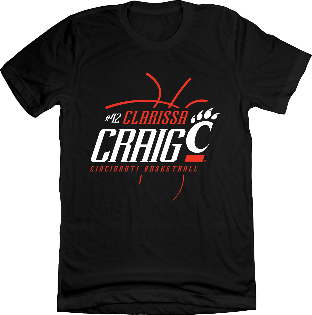 Clarissa Craig UC Down the Paint black tee Cincy Shirts