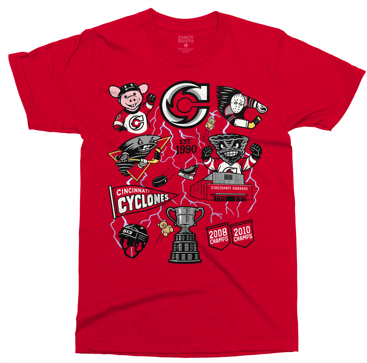 Cincinnati Cyclones Collage Red