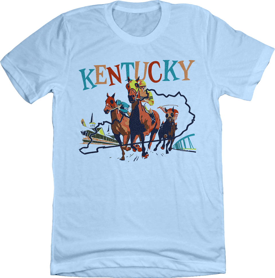 Kentucky Horse Racing Light Blue Tee