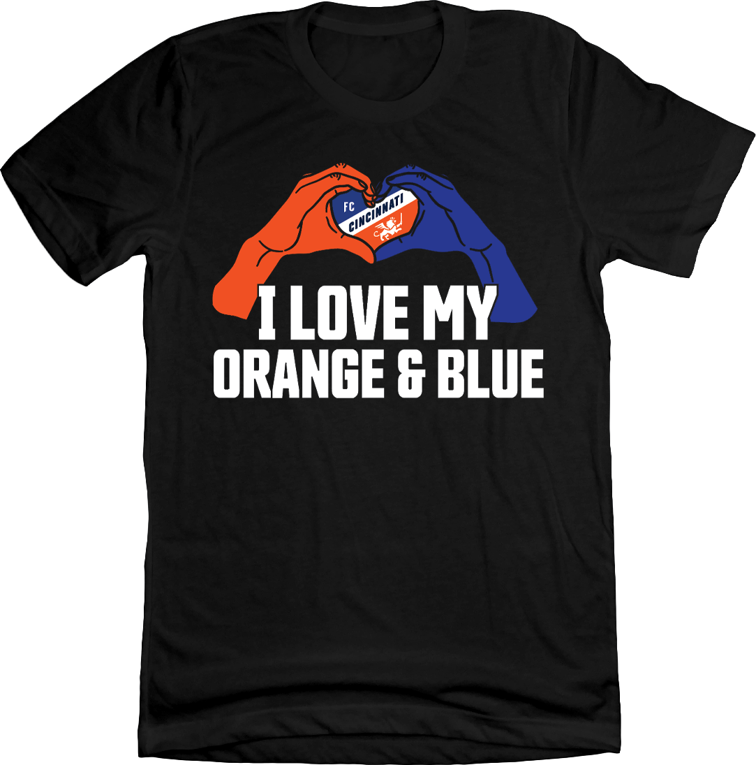 I Love My Orange and Blue Black tee Cincy Shirts