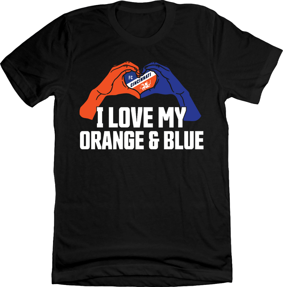 I Love My Orange and Blue Black tee Cincy Shirts