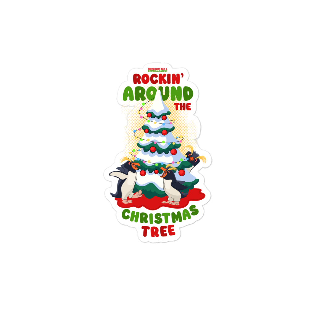 Rockin' Around the Christmas Tree Penguins Sticker