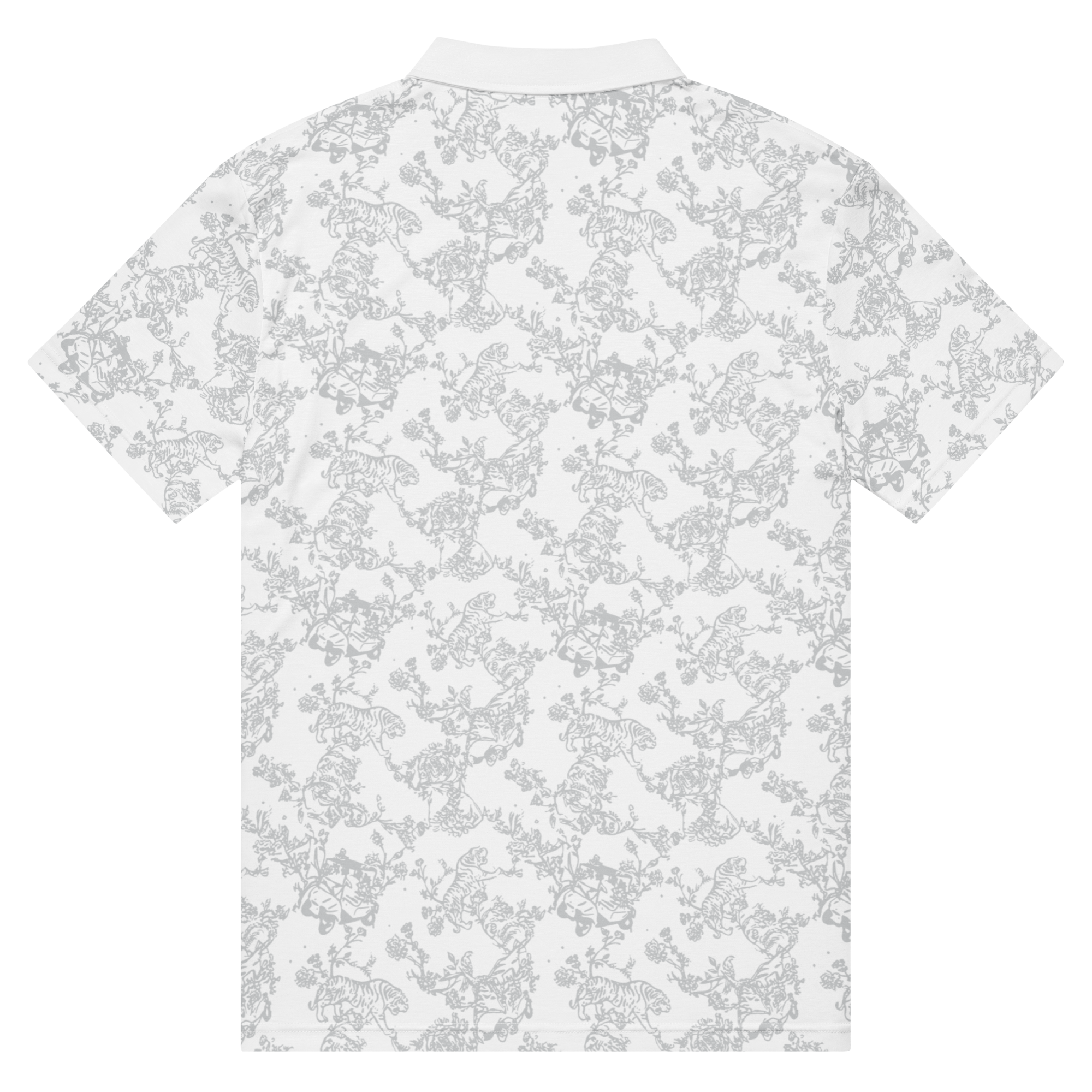 Men’s Slim Silver White Tiger Fit Polo