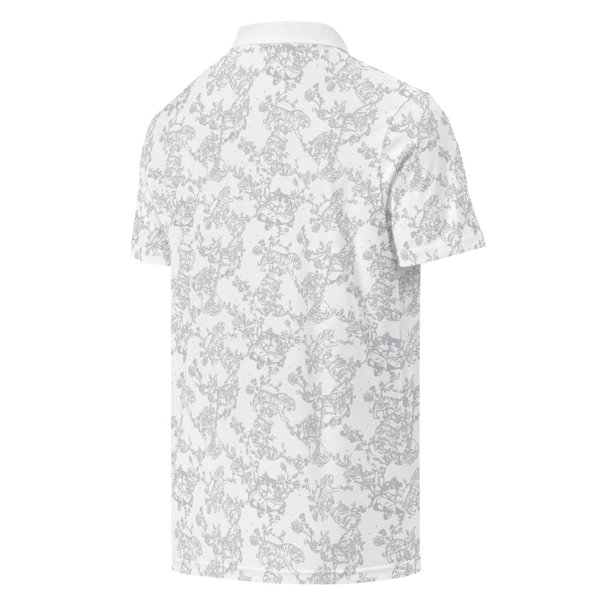 Men’s Slim Silver White Tiger Fit Polo