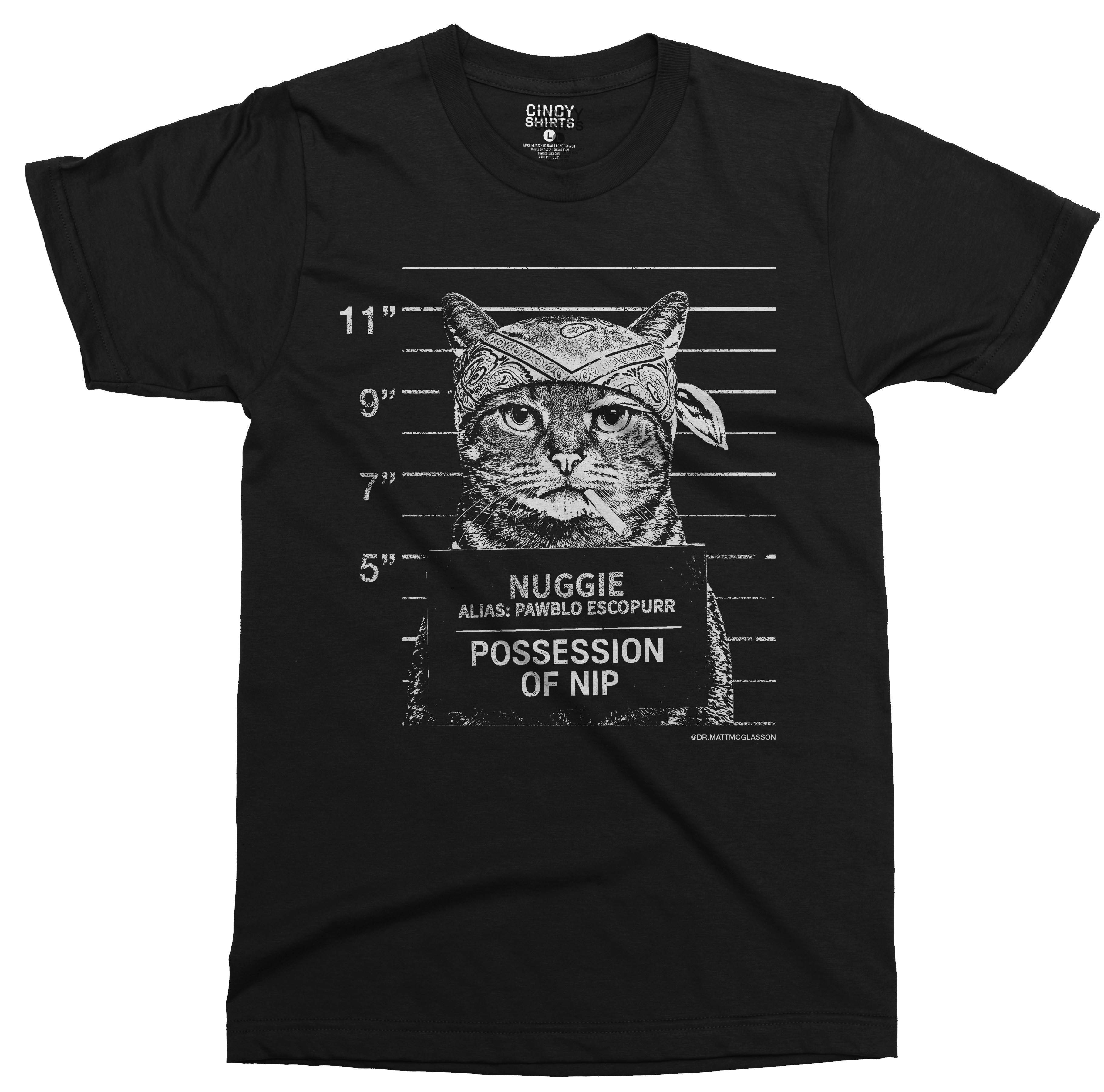 Nuggie "Pawblo Escopurr" Black Unisex Tee | dr.mattmcglasson