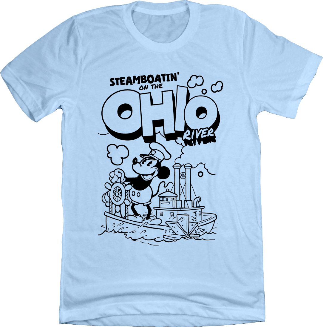 Steamboatin' On The Ohio River Light Blue Cincy Shirts