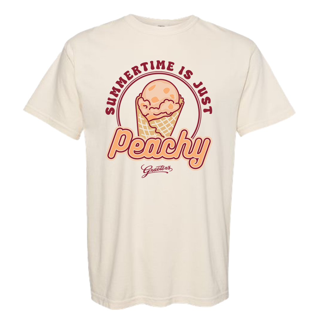 Summertime Is Just Peachy - Graeter's Ice Cream Comfort Colors Tee