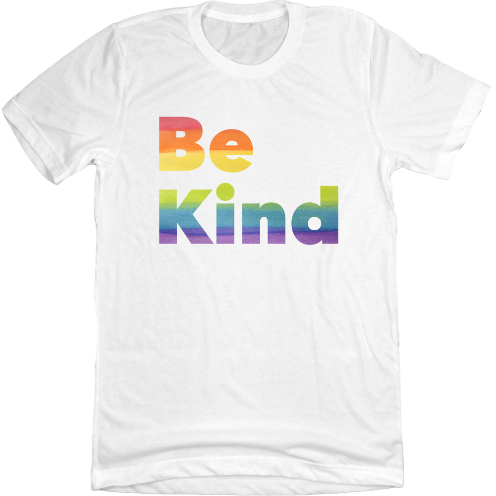 Be Kind Rainbow Block White T-shirt Cincy Shirts