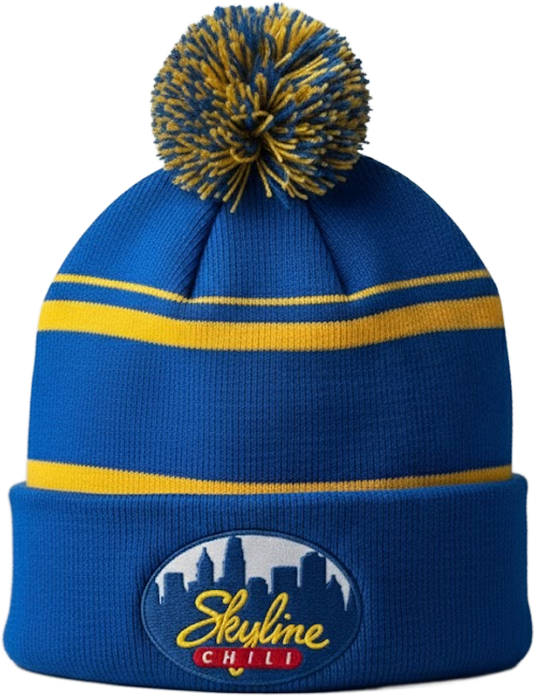 Skyline Chili Cuffed Logo Pom Beanie