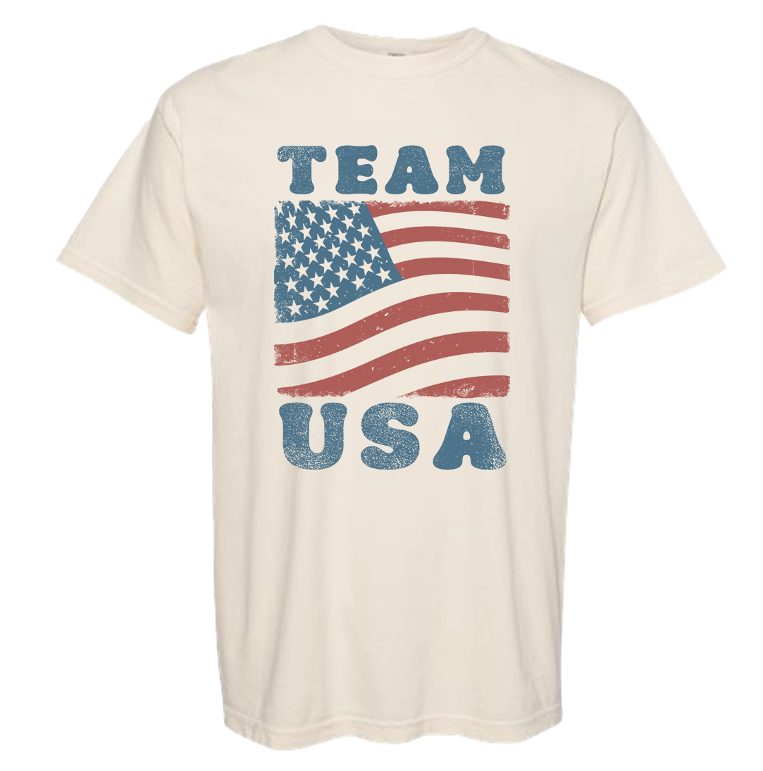 Team USA Flag Comfort Colors Tee