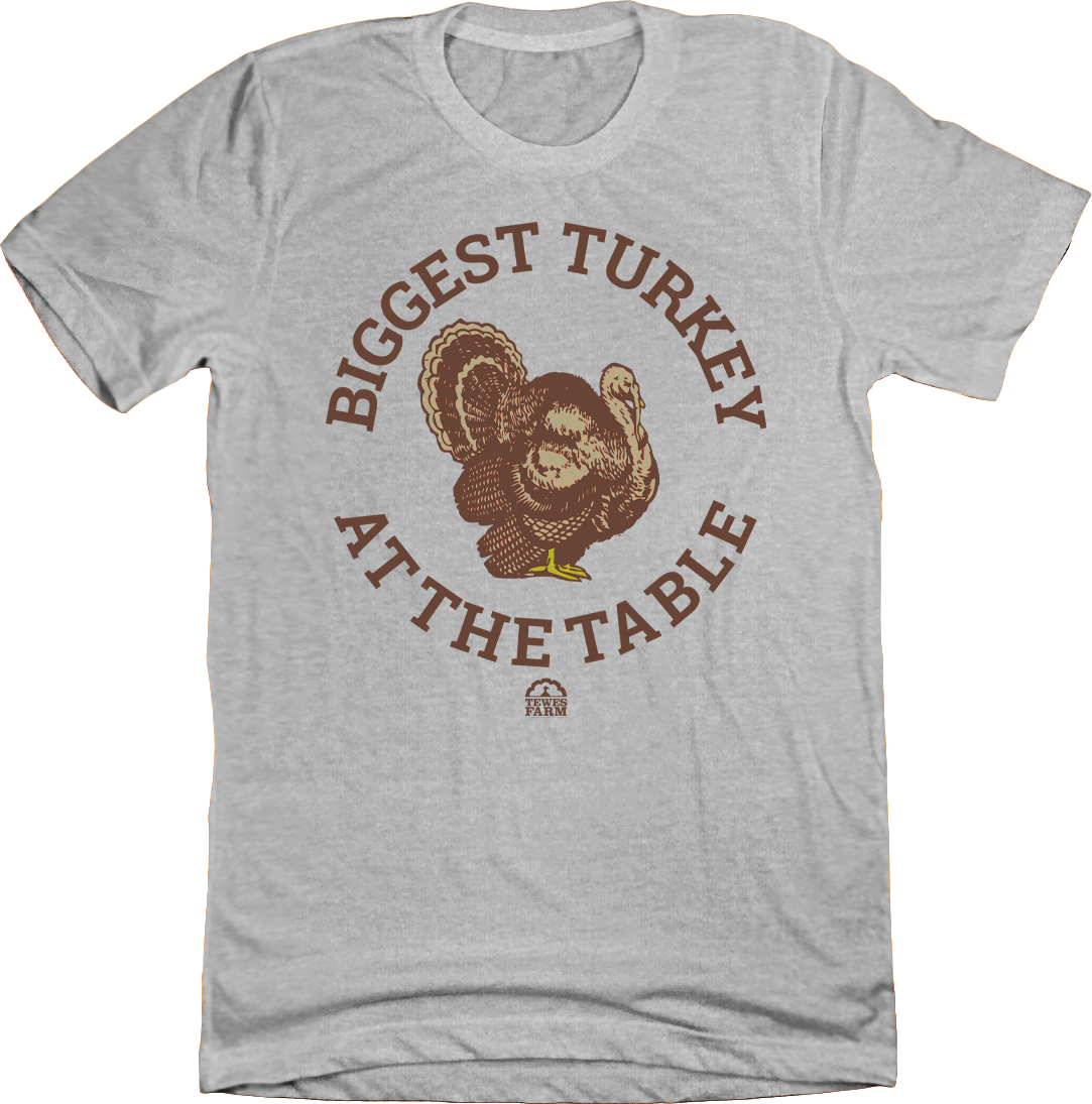 Biggest Turkey at the Table Grey T-shirt Cincy Shirts