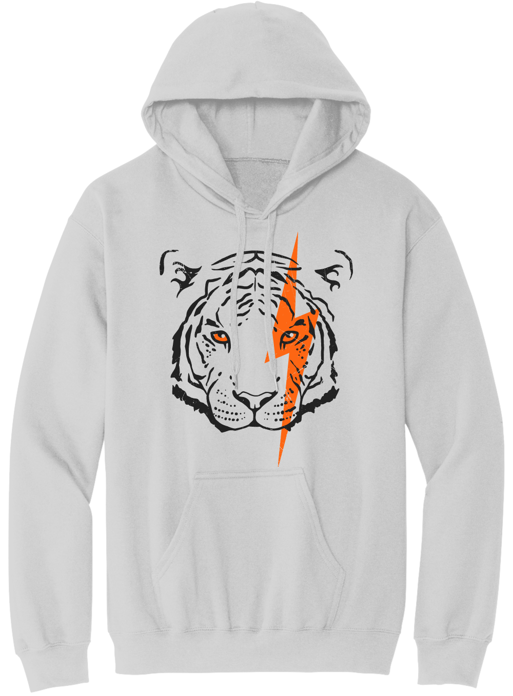 White Tiger Lightning Bolt Hooded Sweatshirt