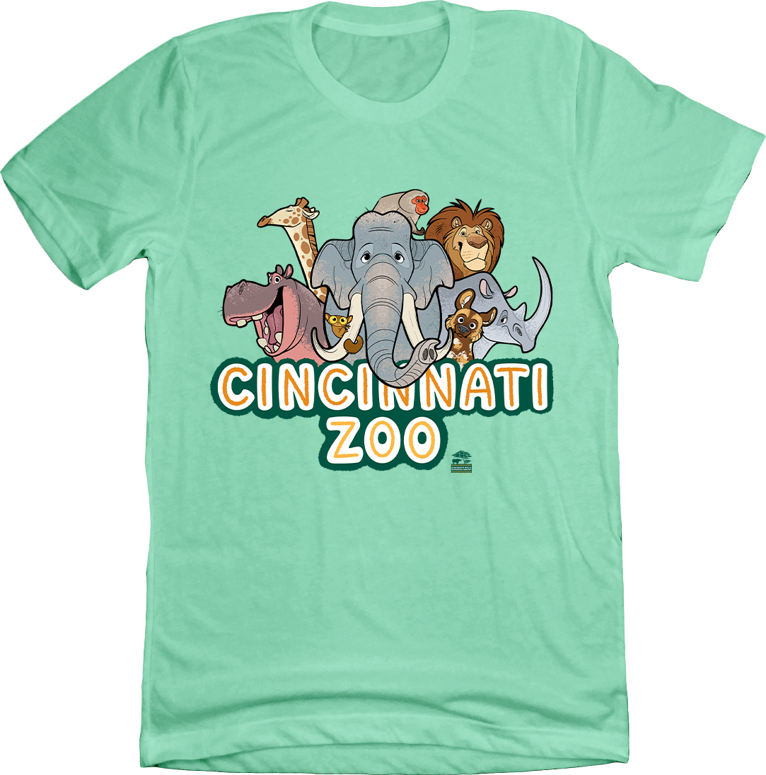 Cincinnati Zoo Animals Mint Tee