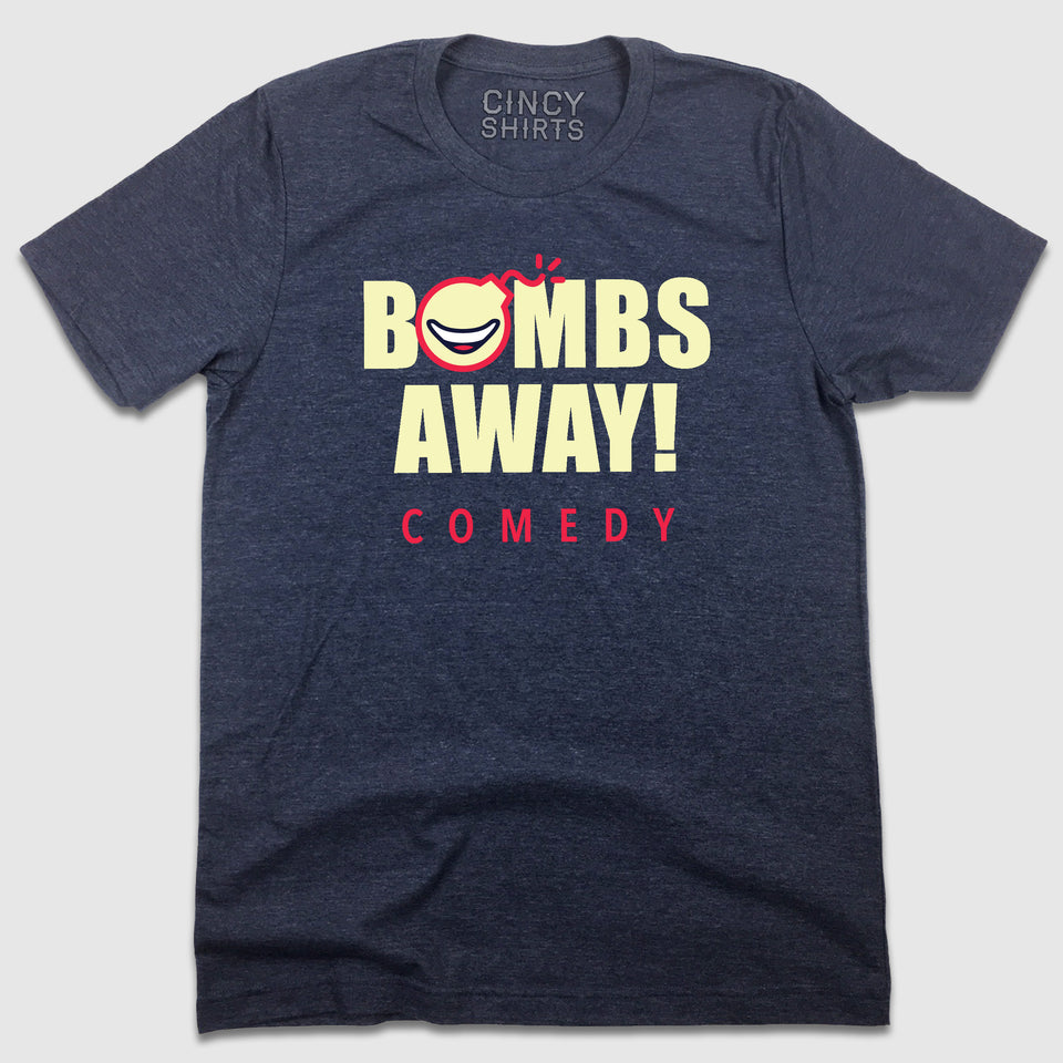 Full Text Bomb Logo - Bombs Away! Comedy - Cincy Shirts