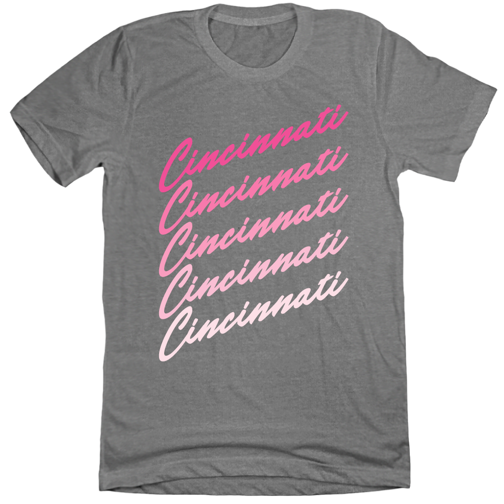 Cincinnati Repeat Fade BCA heather grey t-shirt Cincy Shirts