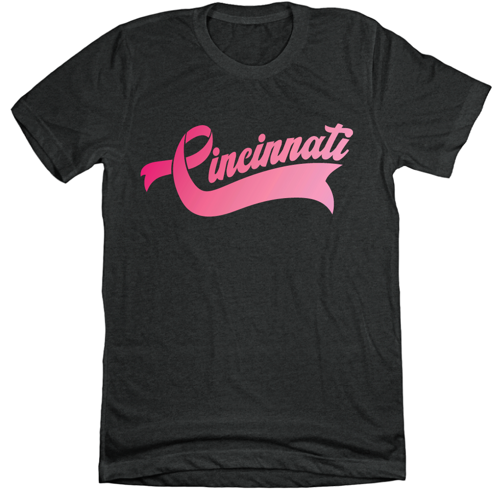 Cincinnati Pink Ribbon Script BCA - Cincy Shirts