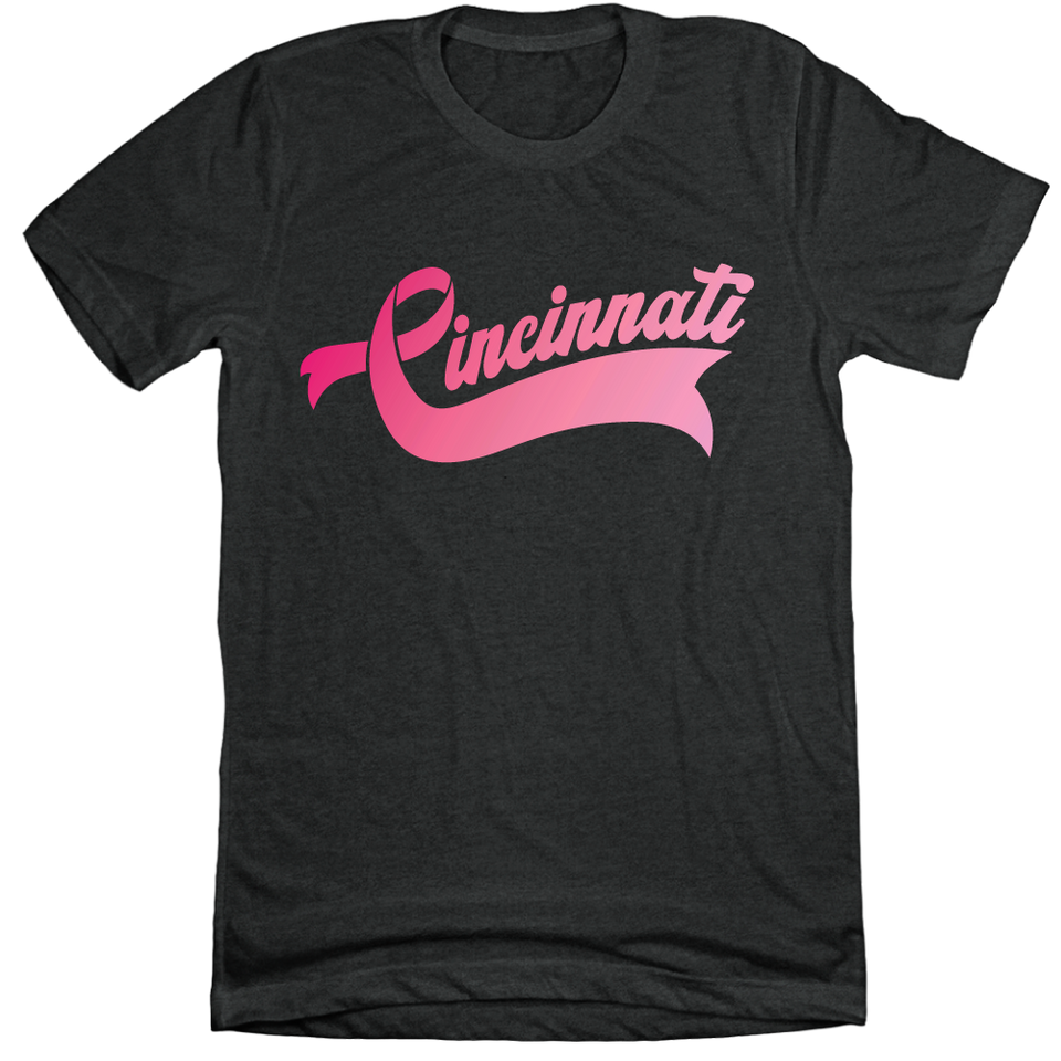 Cincinnati Pink Ribbon Script BCA - Cincy Shirts