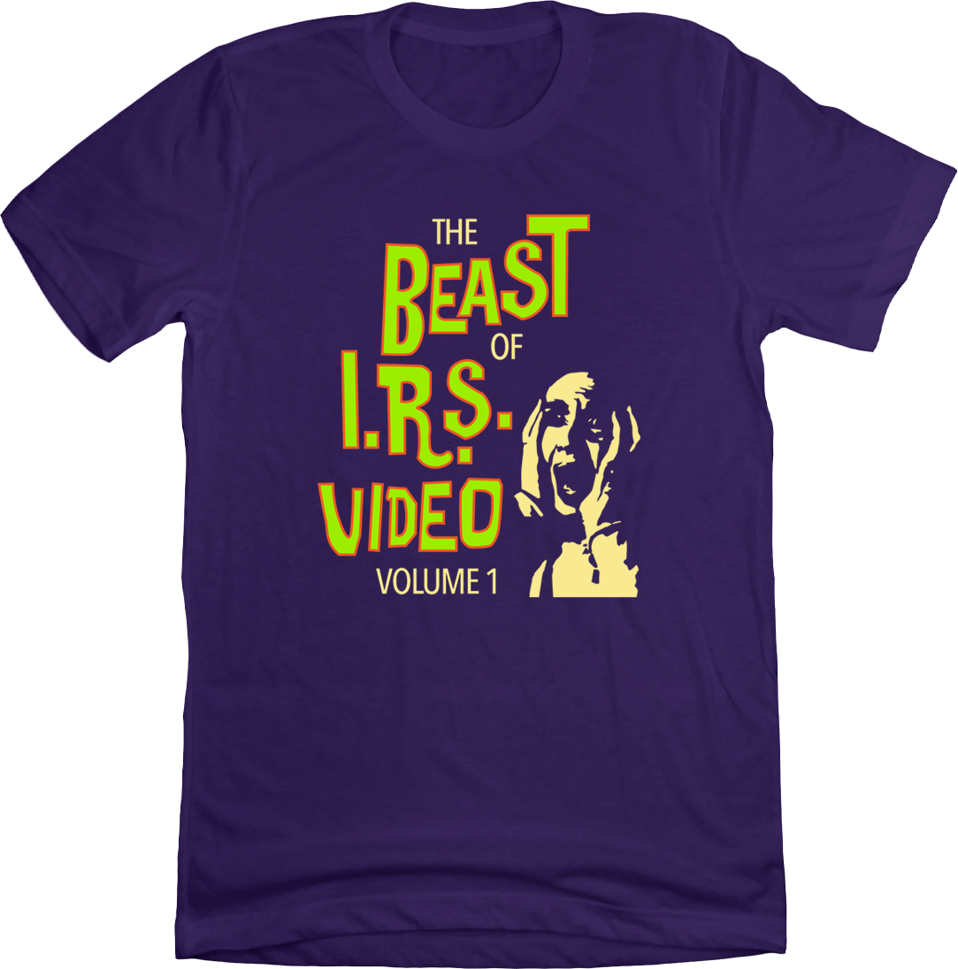 The Beast of I.R.S. Video Volume 1 T-shirt Purple Cincy Shirts