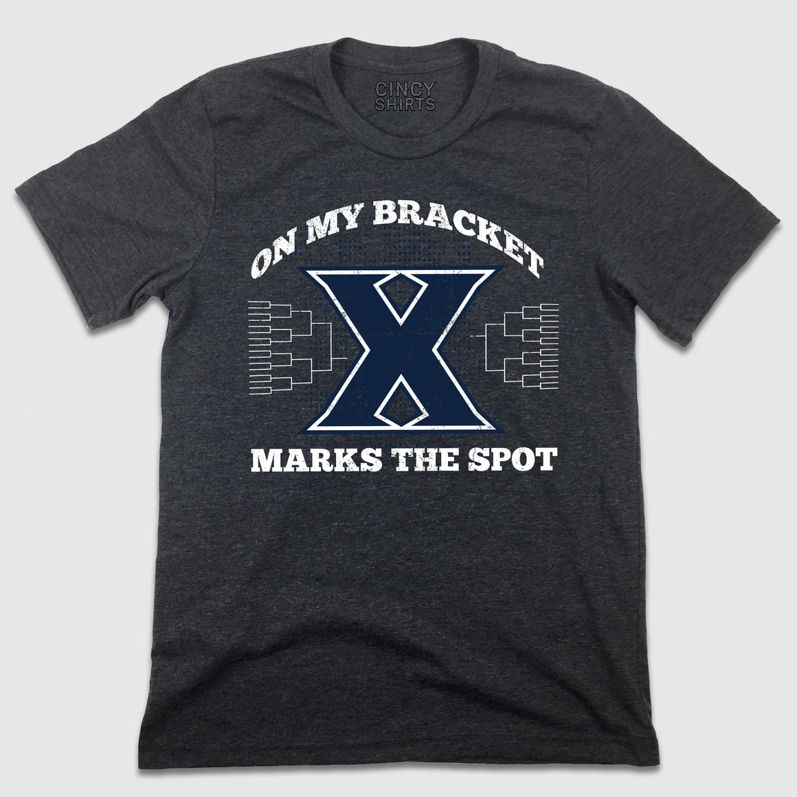X Marks The Spot Xavier University Bracket Tee - Cincy Shirts