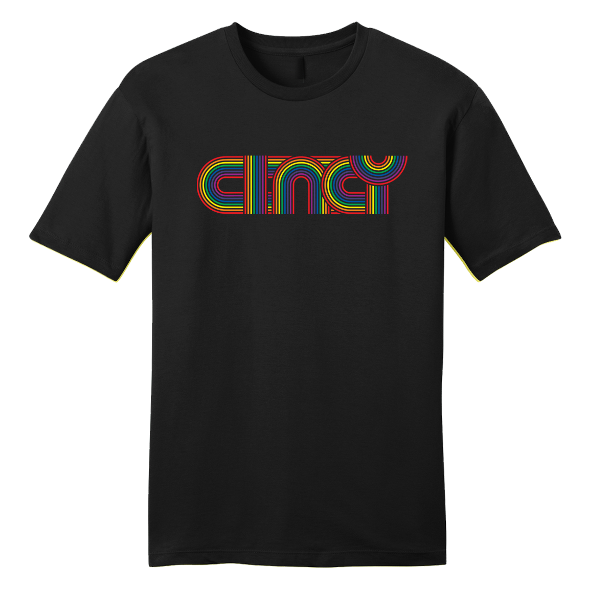 Cincy Rainbow Lines Tee