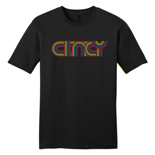 Cincy Rainbow Lines Tee