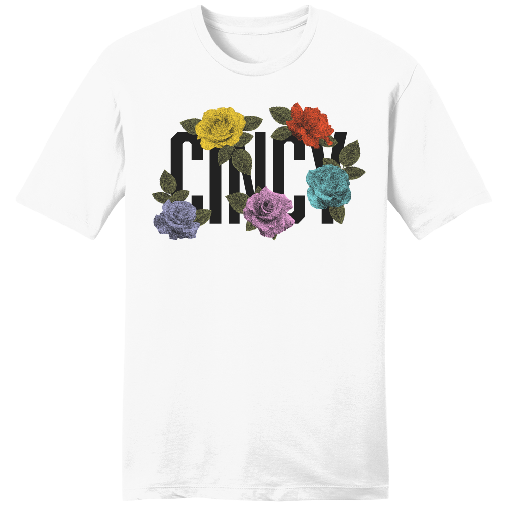 Cincy Block With Roses - Cincy Shirts