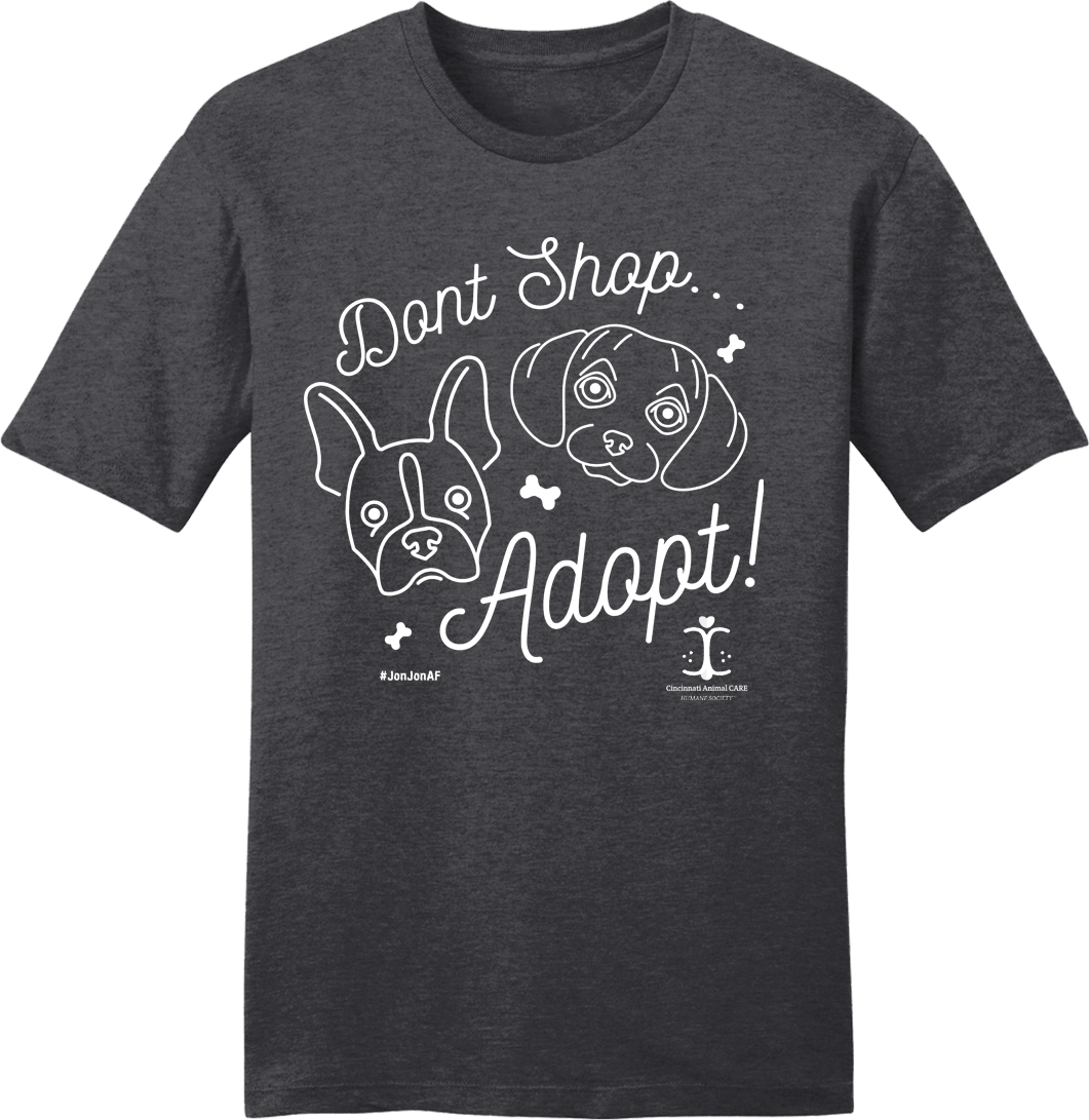 Don't Shop Adopt Line Drawing - #JonJonAF - Cincy Shirts