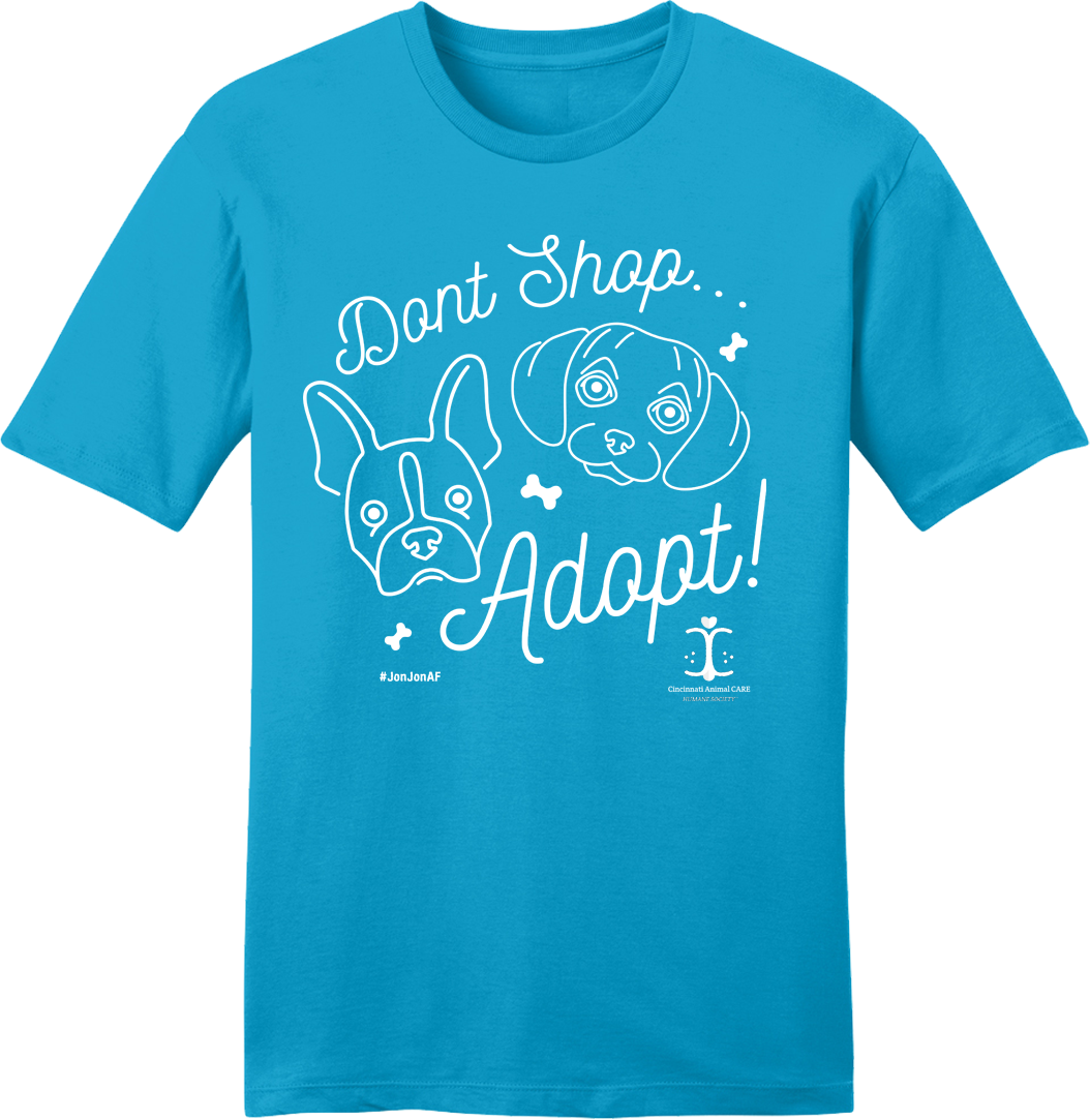 Don't Shop Adopt Line Drawing - #JonJonAF - Cincy Shirts
