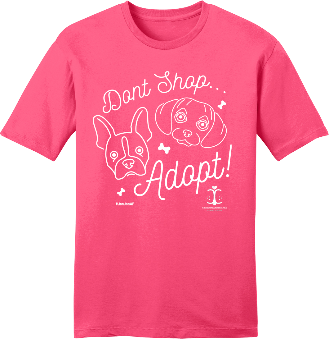 Don't Shop Adopt Line Drawing - #JonJonAF - Cincy Shirts