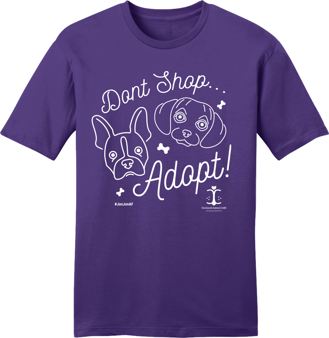 Don't Shop Adopt Line Drawing - #JonJonAF - Cincy Shirts