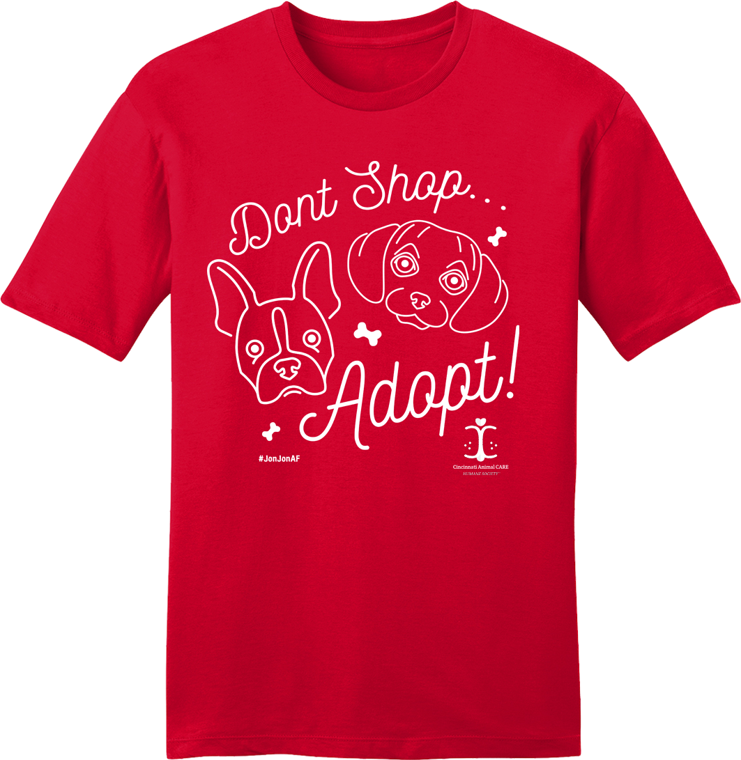 Don't Shop Adopt Line Drawing - #JonJonAF - Cincy Shirts