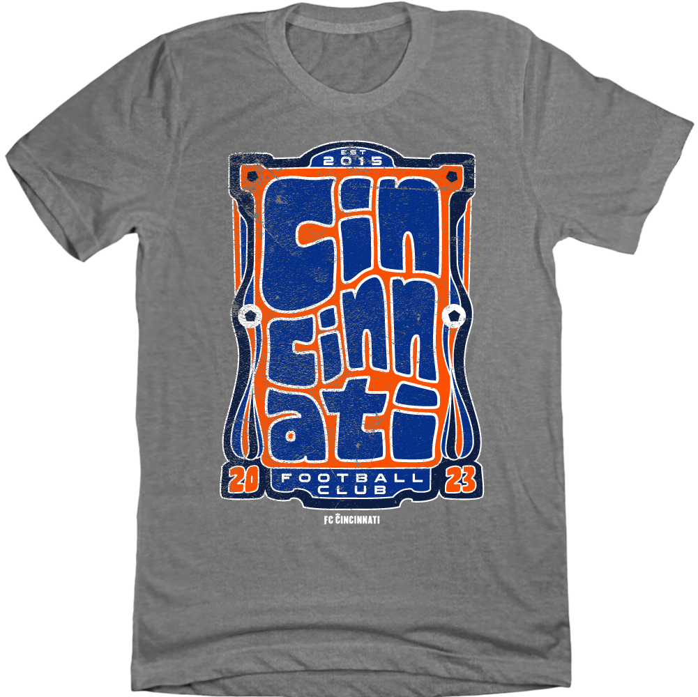 FC Cin Cin Nati Football Club grey T-shirt Cincy Shirts